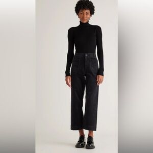 Quince Organic Corduroy Cropped Wide Leg High Rise Pants Size 4